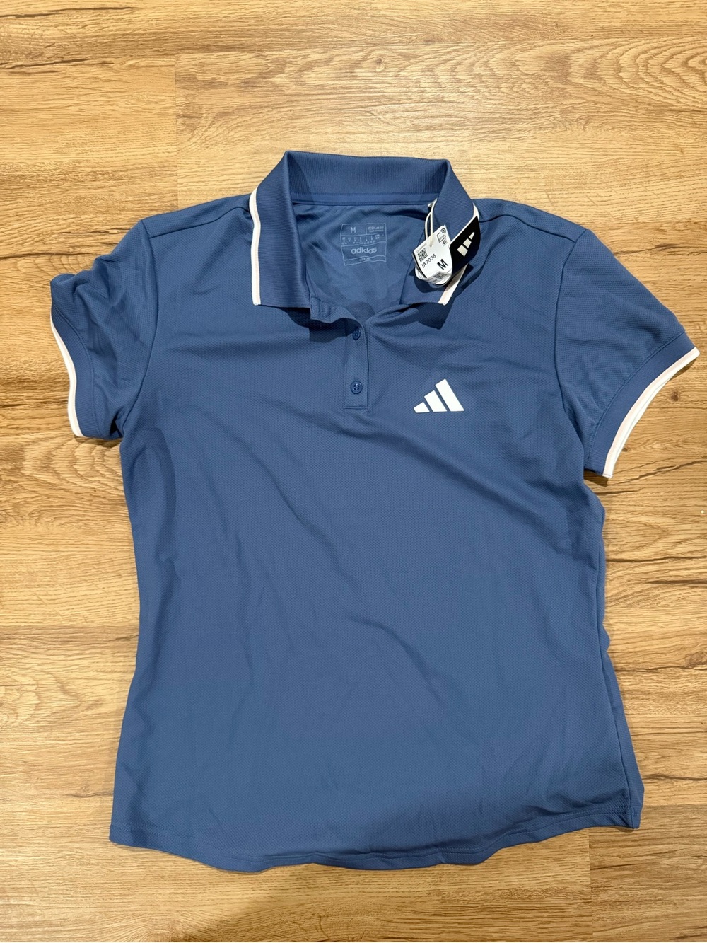adidas Women’s Navy Blue Polo Shirt with White Trim